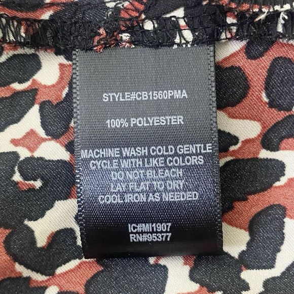 Sanctuary Womens Size XL Animal Print Satin Cami Tank Top Burgundy Cream Black - Picture 9 of 9